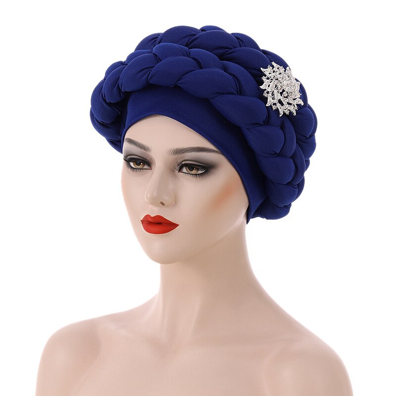 Women's Arabian Polyester Headwear Solid Pattern Casual Hijabs