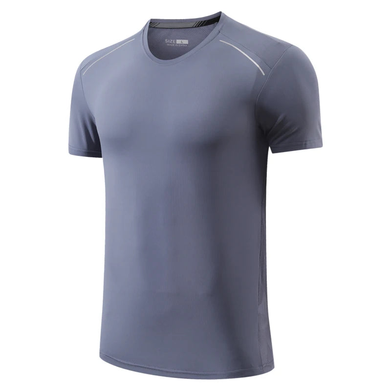 Men's Nylon Short Sleeve Pullover Closure Sportswear T-Shirt