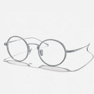 Men's Titanium Alloy Frame Full-Rim Round Shaped Trendy Glasses