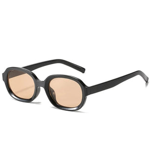 Women's Plastic Frame Acrylic Lens Oval Shaped Vintage Sunglasses