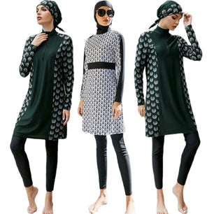 Women's Arabian Polyester Full Sleeves Printed Pattern Swimwear