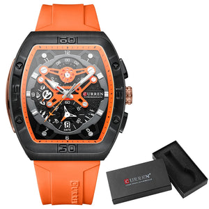 Men's Alloy Case Tonneau Shape Water Resistant Sports Watch