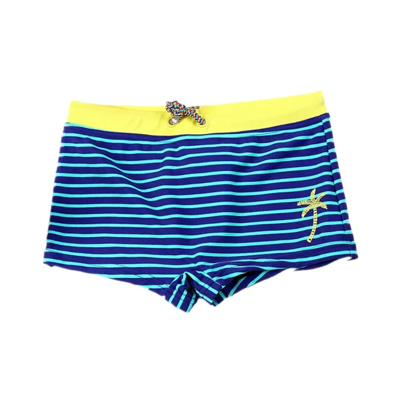 Kid's Boys Polyester Quick-Dry Striped Pattern Swimwear Shorts