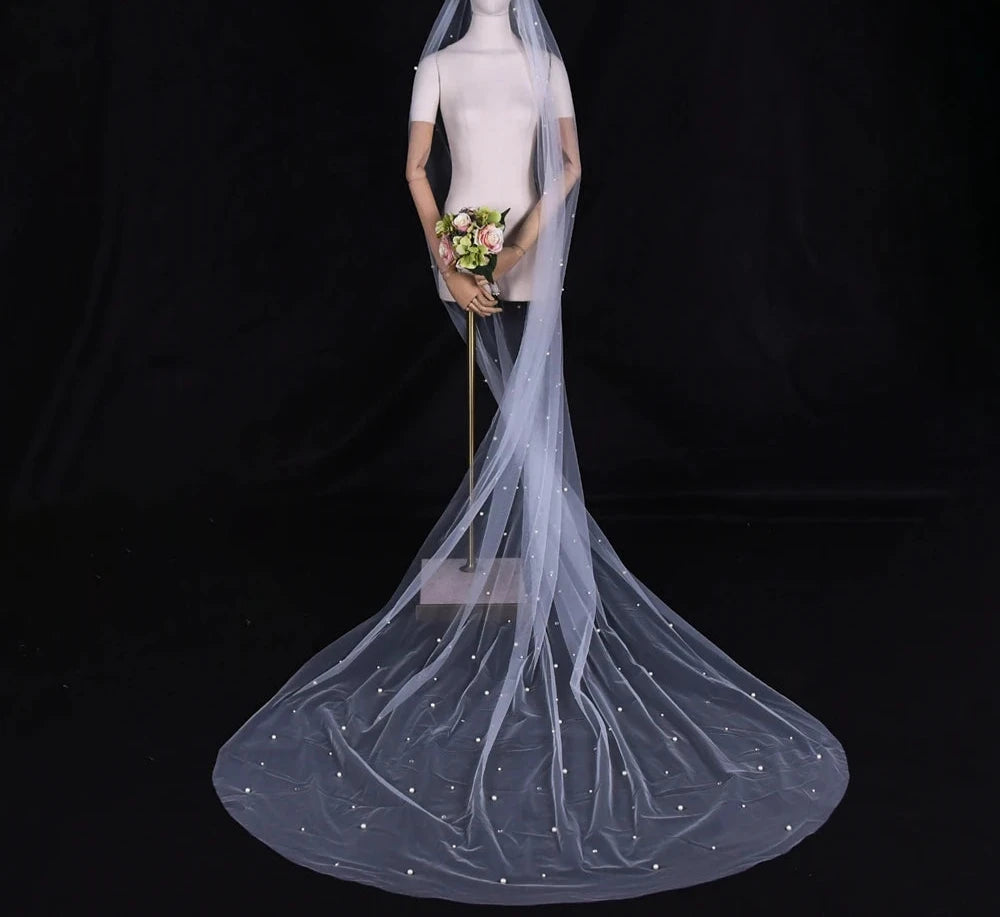 Women's Polyester Cut Edge One-Layer Cathedral Wedding Veils