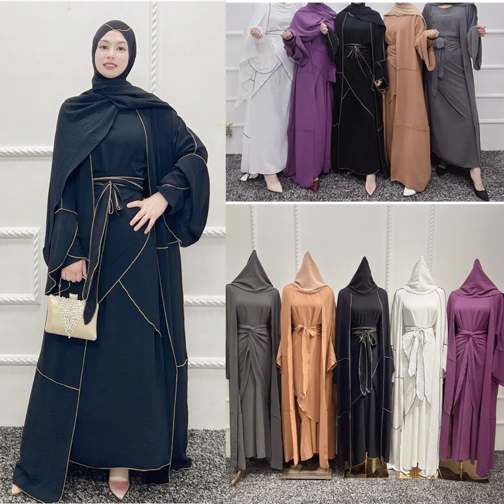 Women's Arabian Polyester Full Sleeve Solid Pattern Casual Abaya