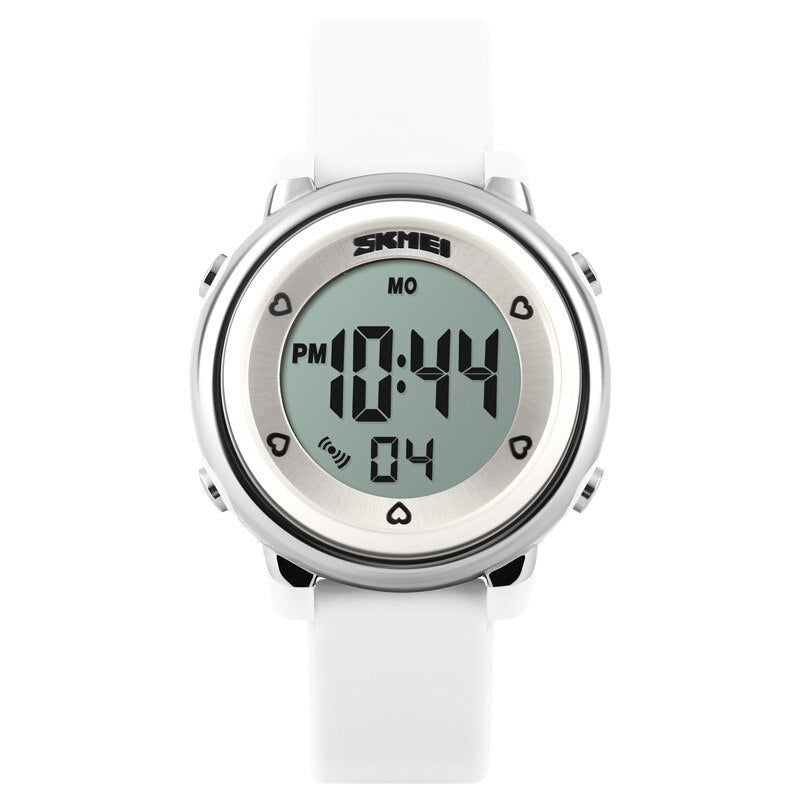 Kid's Alloy Case Buckle Clasp Digital Waterproof Round Watches