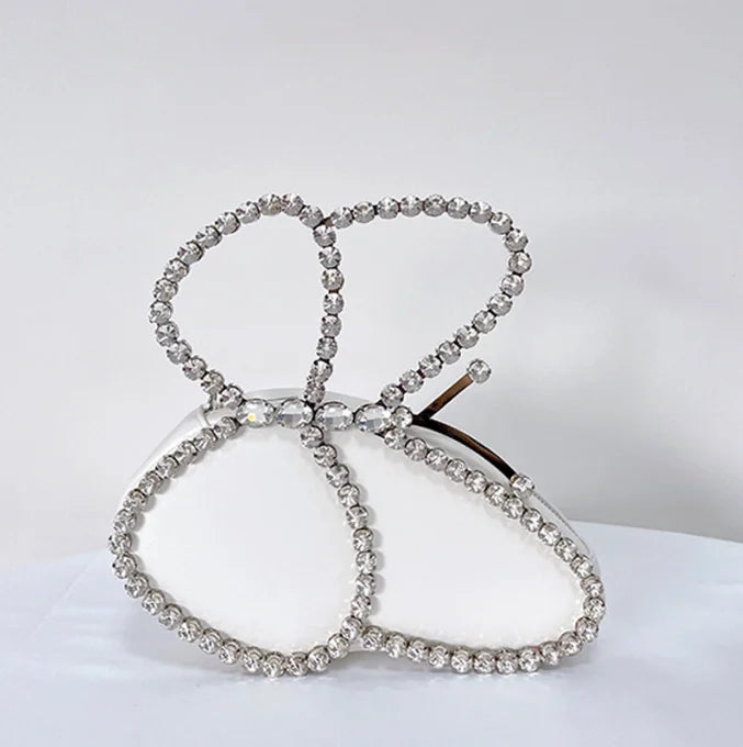 Women's Metallic Hasp Closure Rhinestone Pattern Wedding Clutch