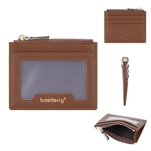 Men's PU Leather Card Holder Vintage Solid Pattern Elegant Wallet