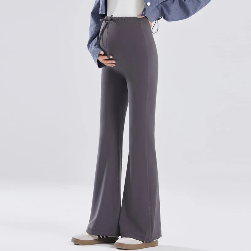 Women's Spandex Elastic Closure Solid Pattern Maternity Trousers