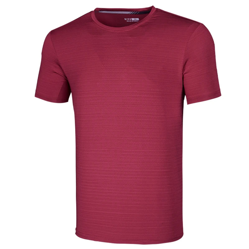 Men's Nylon Short Sleeve Pullover Closure Sportswear T-Shirt