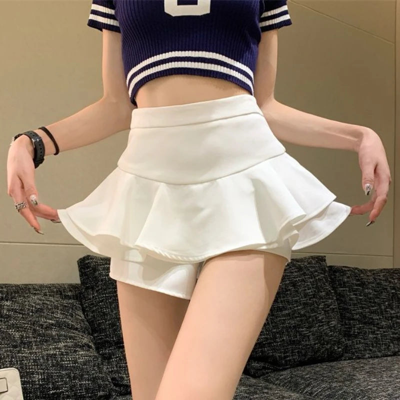 Women's Polyester High Waist Solid Pattern Casual Wear Skirts