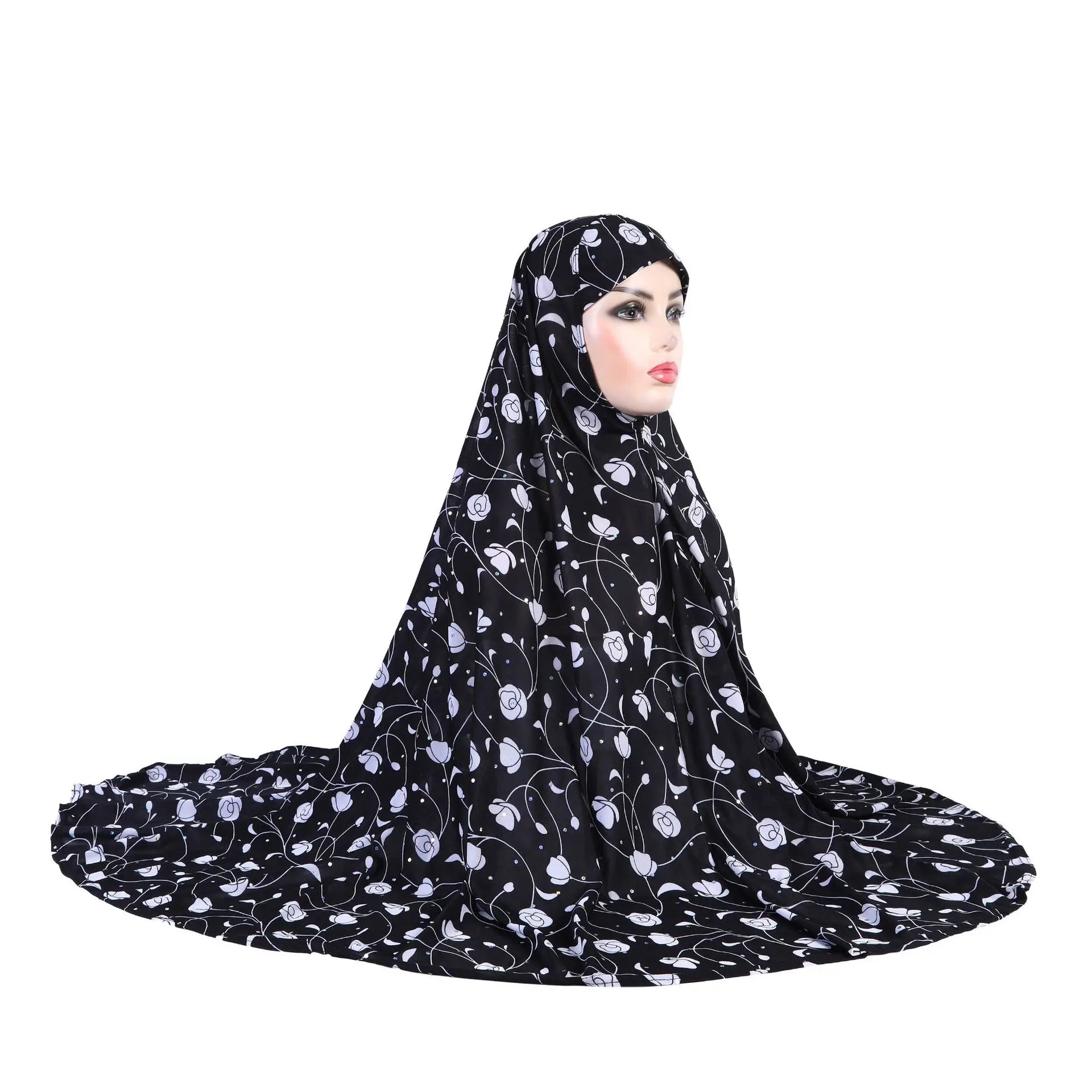 Women's Arabian Polyester Head Wrap Printed Pattern Casual Hijabs