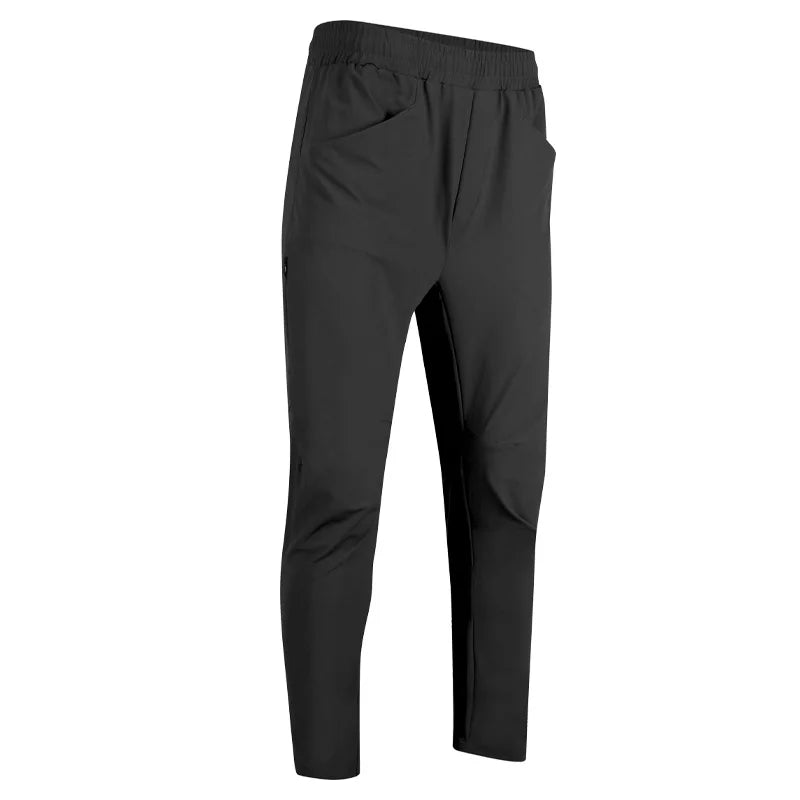 Men's Nylon Drawstring Closure Solid Pattern Workout Trousers