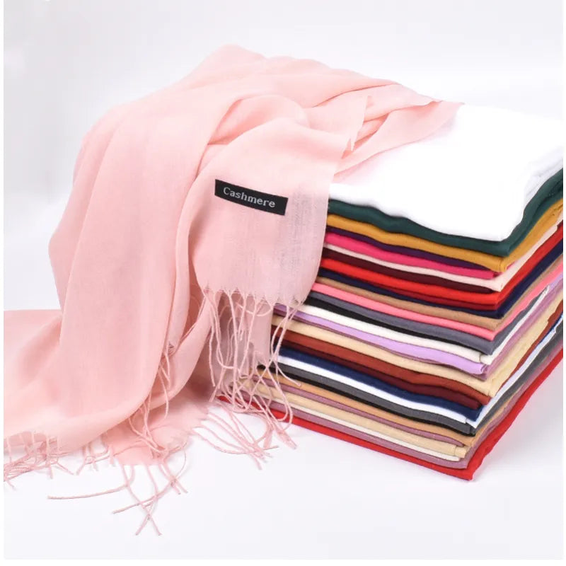 Women's Acrylic Neck Wrap Solid Pattern Trendy Elegant Scarf