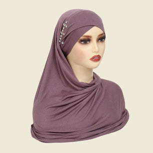 Women's Arabian Polyester Headwear Rhinestone Casual Hijabs