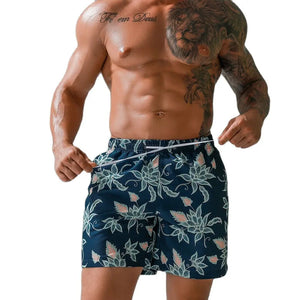 Men's Polyester Drawstring Closure Quick-Dry Swimwear Shorts