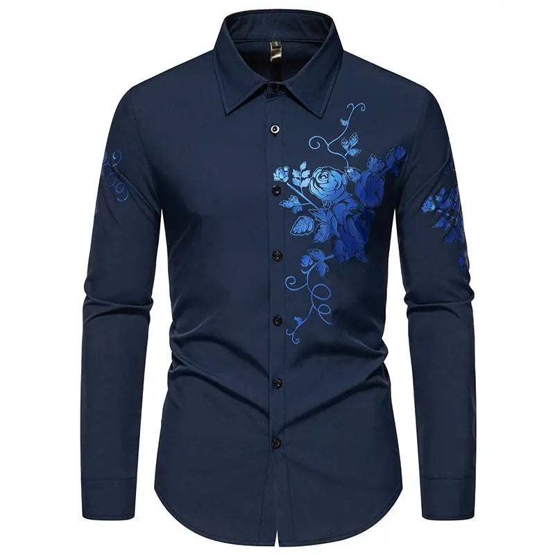 Men's Polyester Turndown Collar Full Sleeves Casual Wear Shirts