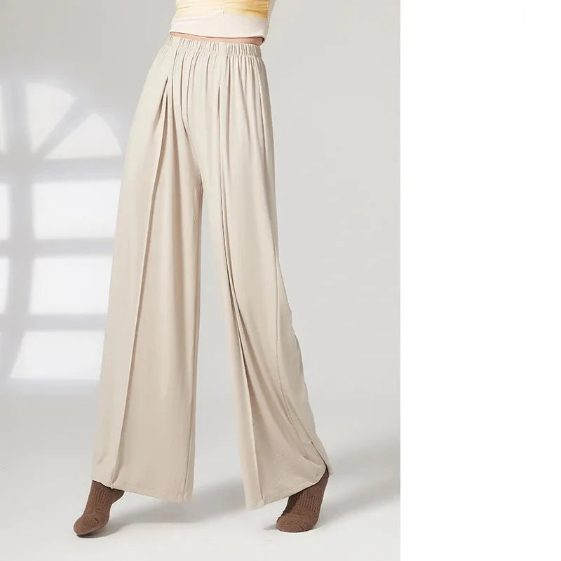 Women's Polyester Elastic Closure High Waist Casual Wear Trousers