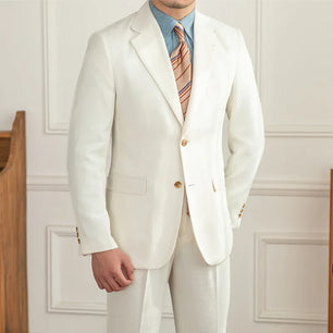 Men's Notched Polyester Long Sleeve Single Breasted Blazers Set