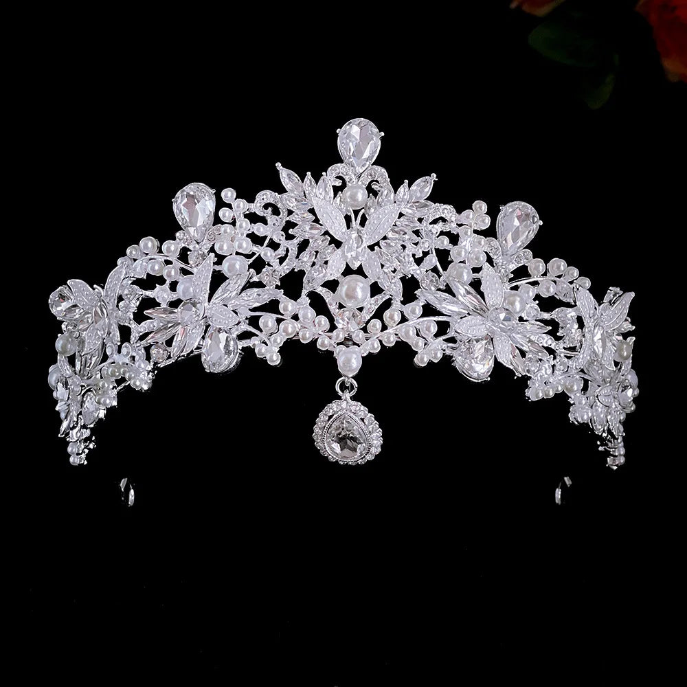 Women's Zinc Alloy Flower Pattern Tiaras Bridal Wedding Crown