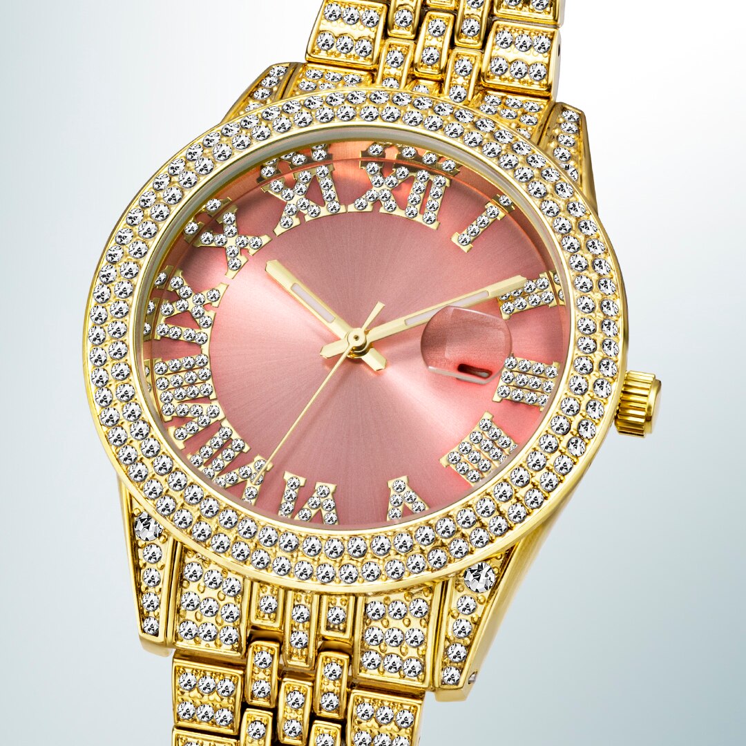 Women's Alloy Case Round Shaped Luxury Quartz Elegant Watch