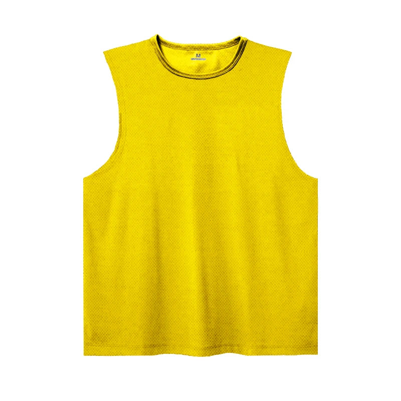 Men's Spandex Sleeveless Pullover Closure Sportswear T-Shirt