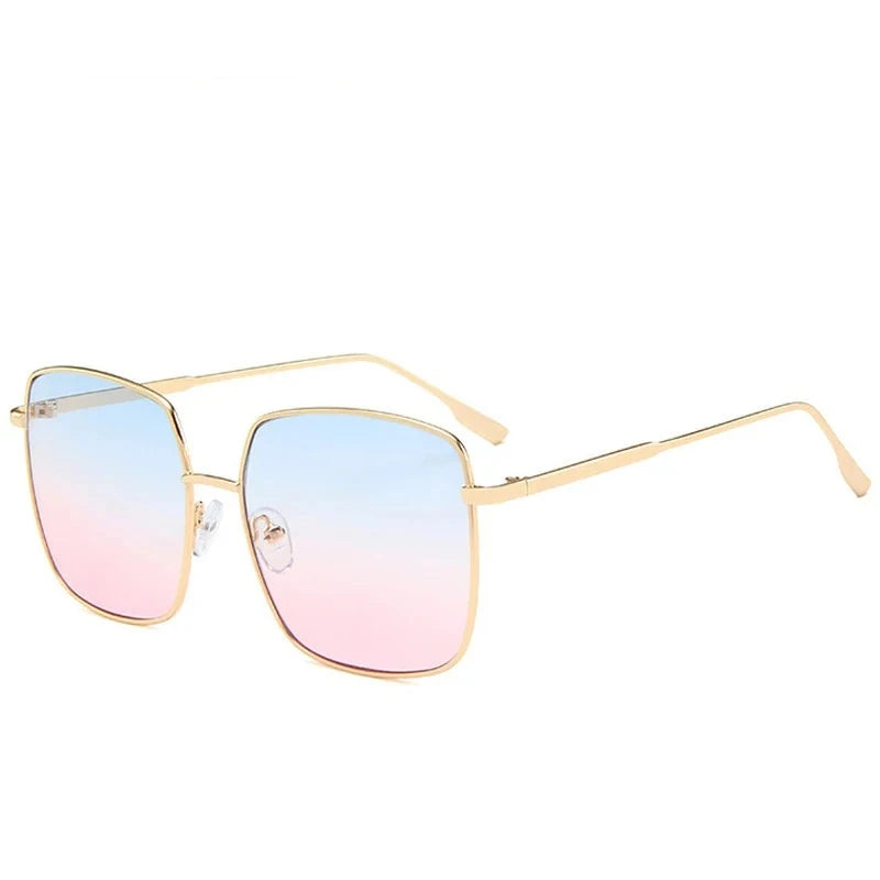 Women's Alloy Frame Acrylic Lens Square Shaped UV400 Sunglasses