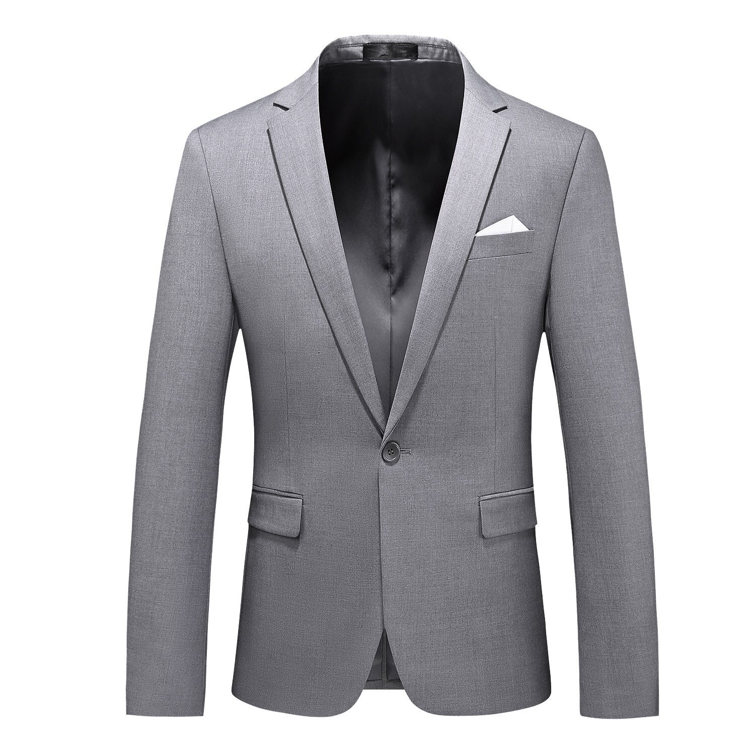 Men's Polyester Notched Collar Long Sleeve Single Breasted Blazer