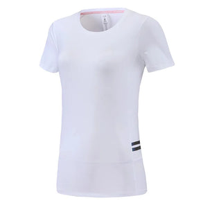 Women's Nylon O-Neck Short Sleeves Breathable Fitness Sport Tops