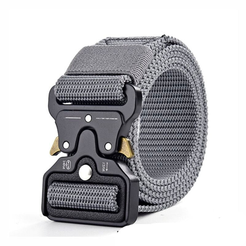 Men's Canvas Buckle Closure Solid Pattern Casual Military Belts