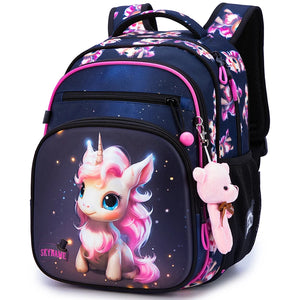 Kid's Polyester Zipper Closure Printed Trendy School Backpack