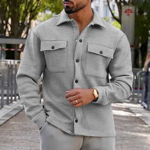 Men's Polyester Turn-Down Collar Full Sleeves Casual Jackets