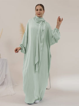 Women's Arabian Polyester Full Sleeves Solid Pattern Casual Abaya