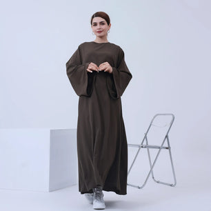 Women's Arabian Polyester Full Sleeve Solid Pattern Casual Abaya