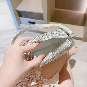 Women's Split Leather Hasp Closure Sequined Pattern Wedding Clutch