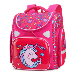 Kid's Girls Polyester Zipper Closure Unicorn Pattern School Backpack