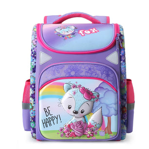 Kid's Nylon Zipper Closure Cartoon Pattern Trendy School Backpack