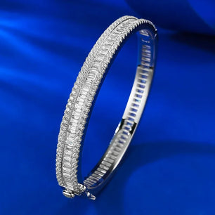 Women's 100% 925 Sterling Silver Moissanite Geometric Bracelet