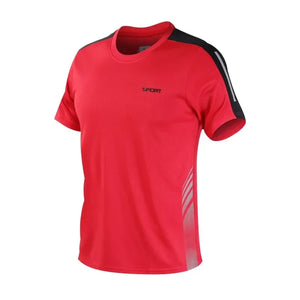 Men's Spandex O-Neck Short Sleeves Fitness Sports Jogging Shirt