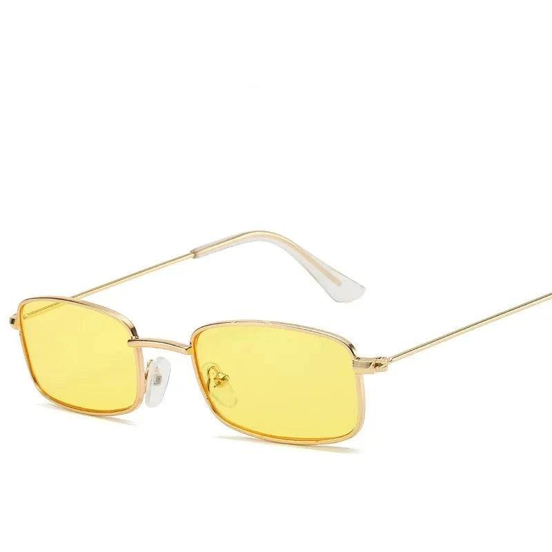 Women's Copper Frame Polaroid Lens Rectangle Shape Sunglasses