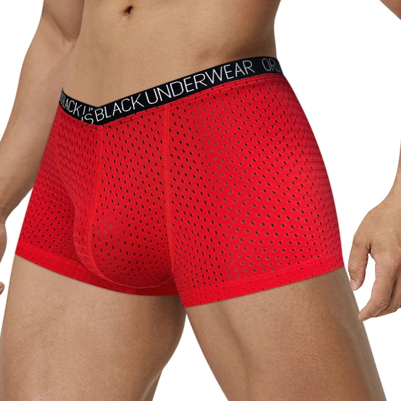 Men's Cotton Elastic Waist Closure Breathable Underpants Brief