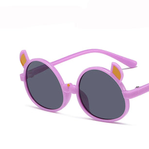 Kid's Resin Frame Acrylic Lens Round UV Protection Sunglasses