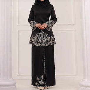 Women's Arabian Polyester Full Sleeve Embroidery Pattern Casual Dress