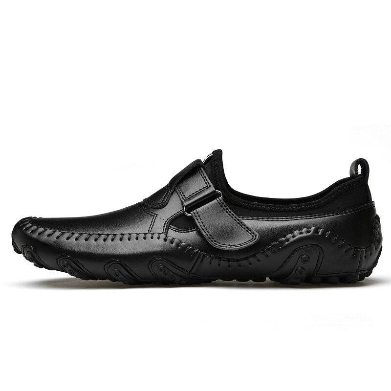 Men's Genuine Leather Round Toe Slip-On Closure Casual Shoes