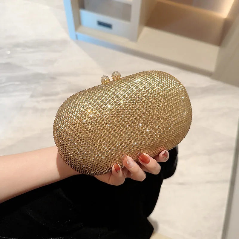 Women's Polyester Hasp Closure Rhinestone Pattern Wedding Clutch