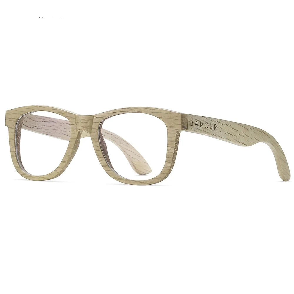 Women's Wooden Frame Polaroid Lens Square Shaped Sunglasses