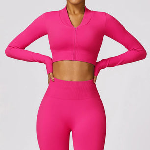 Women's Nylon Long Sleeves Seamless Fitness Yoga Workout Top