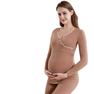 Women's Polyester Long Sleeves Solid Pattern Maternity Dress