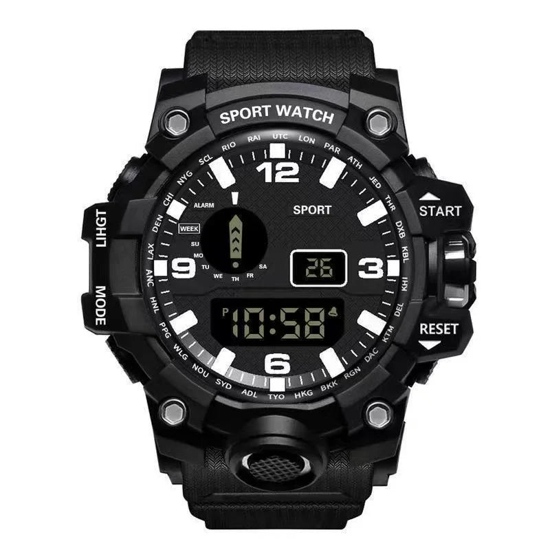 Men's Rubber Frame Round Shaped Luminous Waterproof Watches