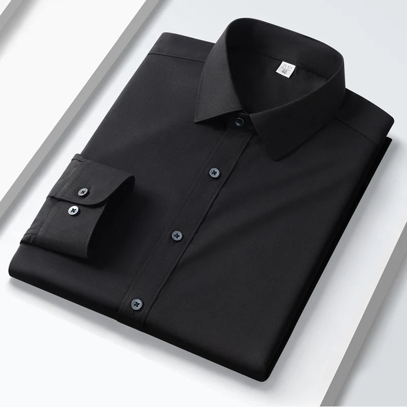 Men's Polyester Turndown Collar Full Sleeves Formal Wear Shirts